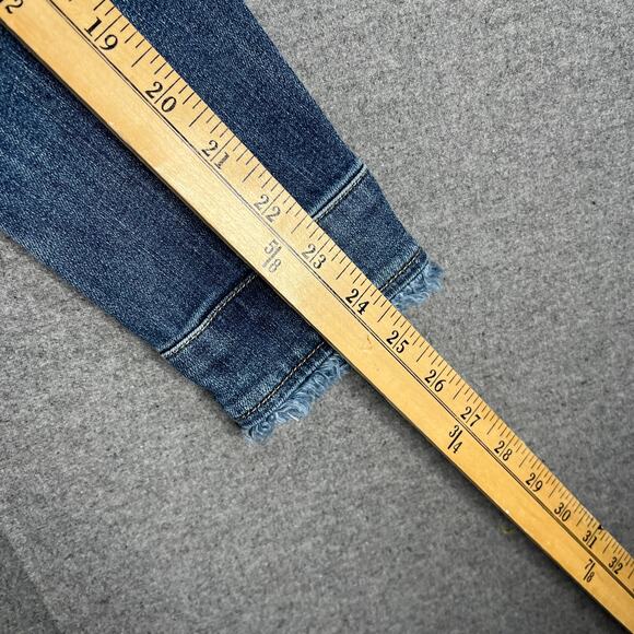 Susan Graver Stretch Denim Button-Front Size XX-Small Frayed Jean Jacket Blue - Picture 8 of 10